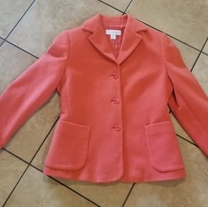 Womans Petite Sophisticate Orange Wool Blend Blazer Sz 2